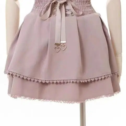Japanese Skirts for Women High Waist A-line Ruffles Jupe Fashion Summer Saia 2025 Faldas Mujer De Moda Sweet Y2k Mini Skirt