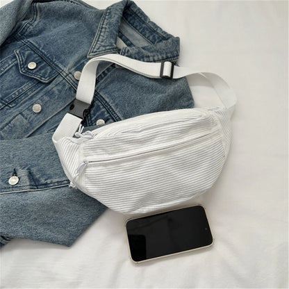 Women Waist Bag Fashion New Student Shoulder Crossbody Bag Corduroy Niche Chest Bag Banana Belt Bags Ladies Handbag