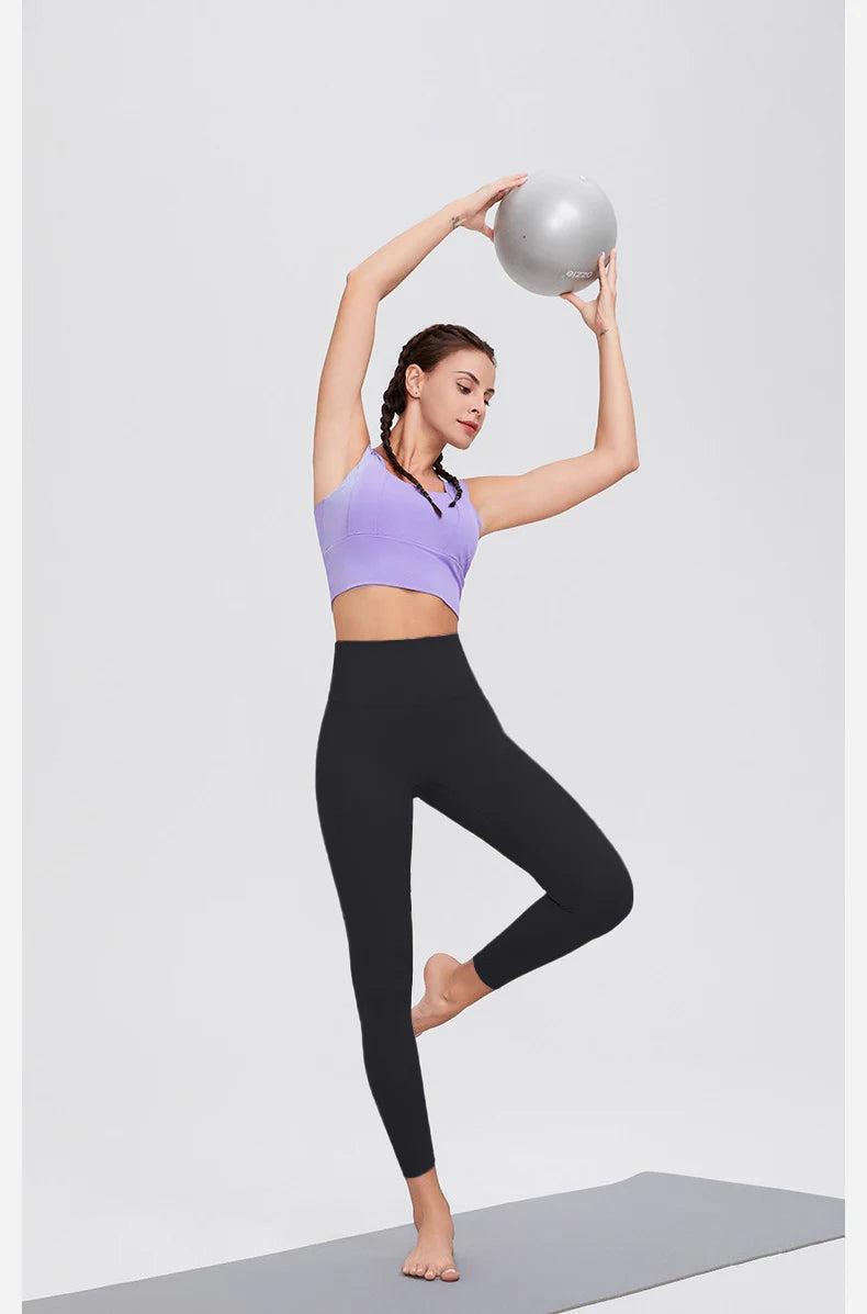 Solid Color Seamless Yoga Pants High Waist Fitness Sport Legging Women Stretchy Gym Workout Tights Running Pants