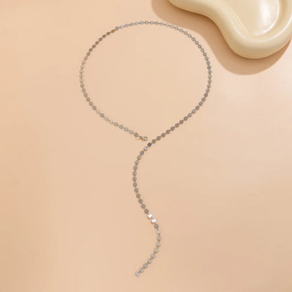 New Chic Long Round Necklaces for Women Teens Girls Sexy Y Necklace Collar Layered Metal Chain Personaliz Simply Jewelry