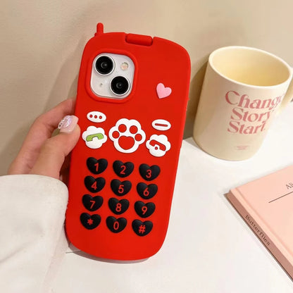 Cute 3D Hot Pink Bow Cellphone Model Flip Mirror Silicone Cases For iPhone 15 14 13 12 Pro Max 11 Shockproof Soft Cover Gifts