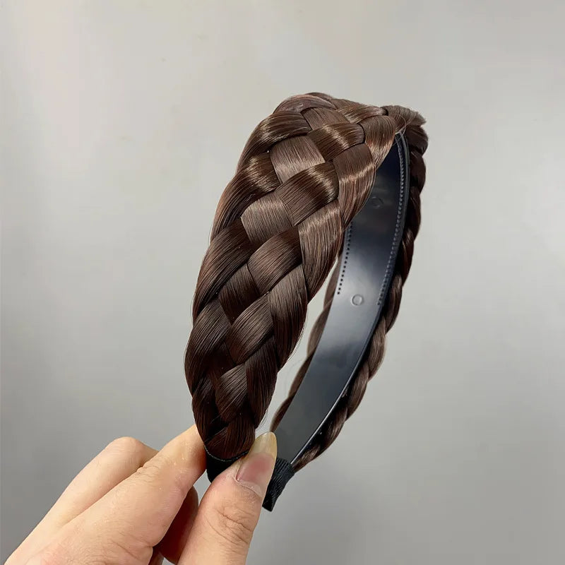 Wig Twist Headbands for Women Wide Fashion Fishbone Braids Hairbands Handmade Retro Head Hoop Styling Headwear Accessories