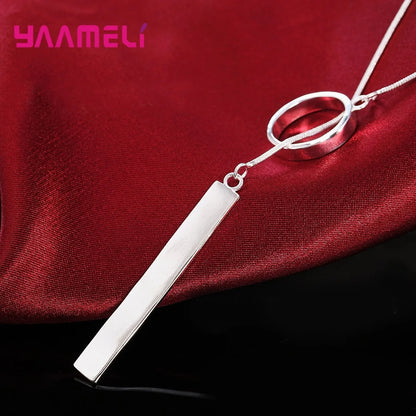 Trendy 925 Sterling Silver Necklace for Women Jewelry 18 Inches Creative Round Pendant Fashion Christmas Wedding Party Gifts