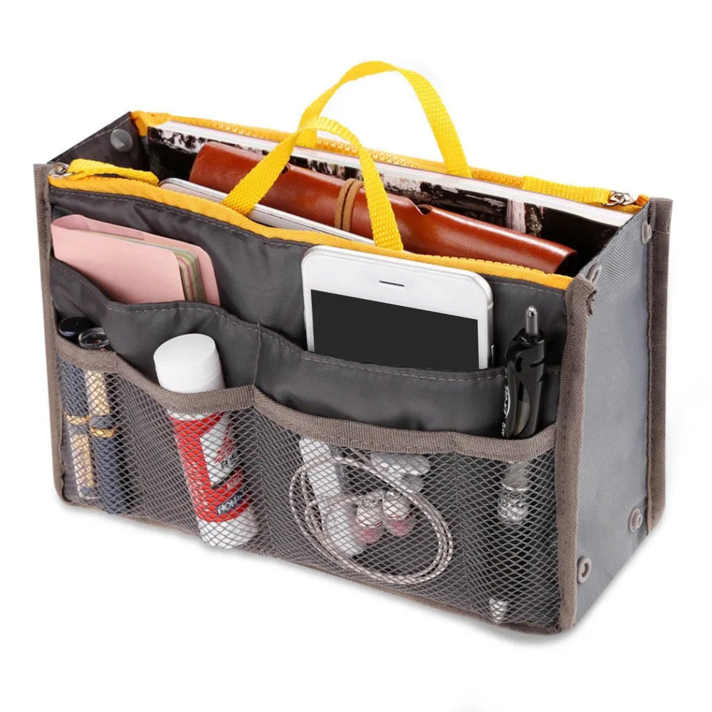 Women Make Up Cosmetic Bag Travel Handbag Nylon Large Container Make Up Case Organizer Bags Ladies Foldable Purse Clutch Bag