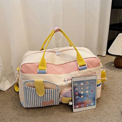 Women's Gym Tote Bags - Gym bags, large capacity sports bags for yoga, travel and fitness essentials - stylish design-tan