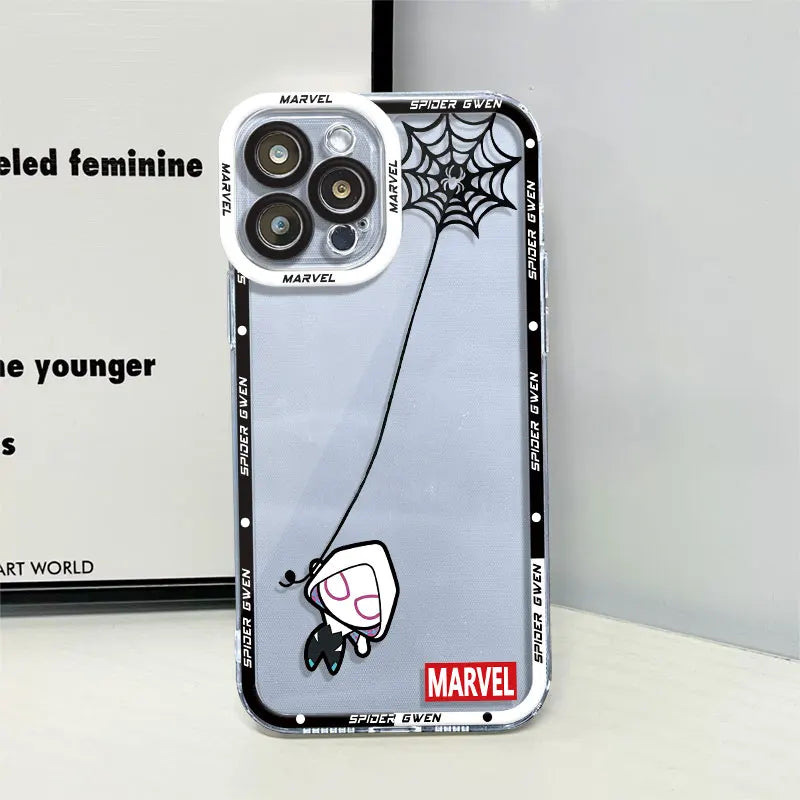 phone Soft case for iphone 11 14 13 cases 15 8 Plus XR 7 12 Pro 6S XS Max Mini X SE funda TPU Coque Spider Web Spiderman Marvel