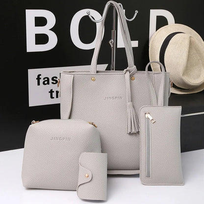 Women Four Set Handbag Shoulder Bags Four Pieces Tote Bag Crossbody Wallet Bags Women'S Handbag Sac à Mains Femme Bolsos Mujer