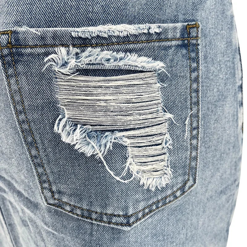 Hole Denim Midi Skirt Women 2024 Spring Summer High Waist Streetwear Sexy Buttocks One Step Skirts Bodycon Vintage Jean Skirts