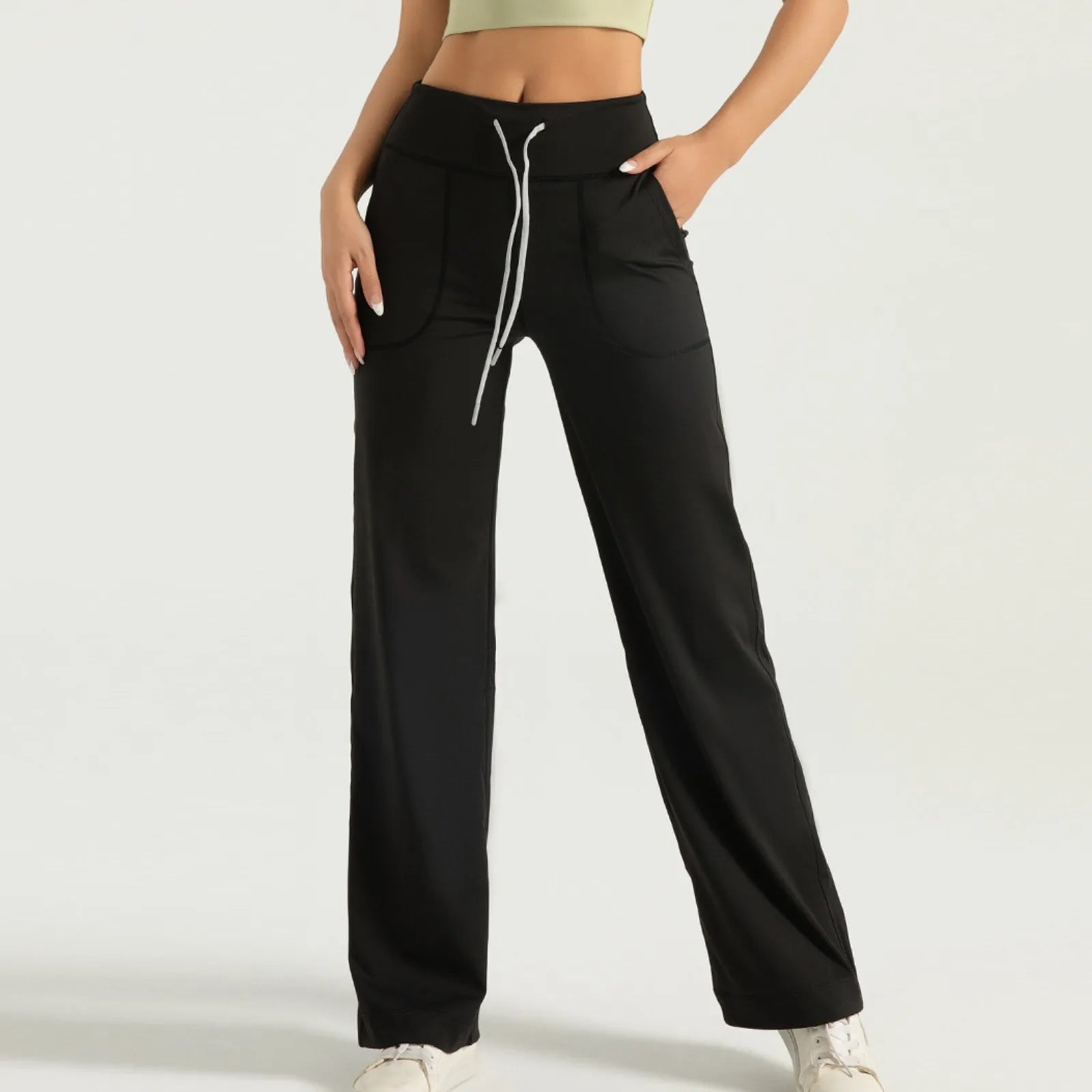 Womens Yoga Pants Wide Leg Pants With Pockets Casual Trousers Elastic Waist Sweatpants Pant for Women Women’s Pants Women’s Pant