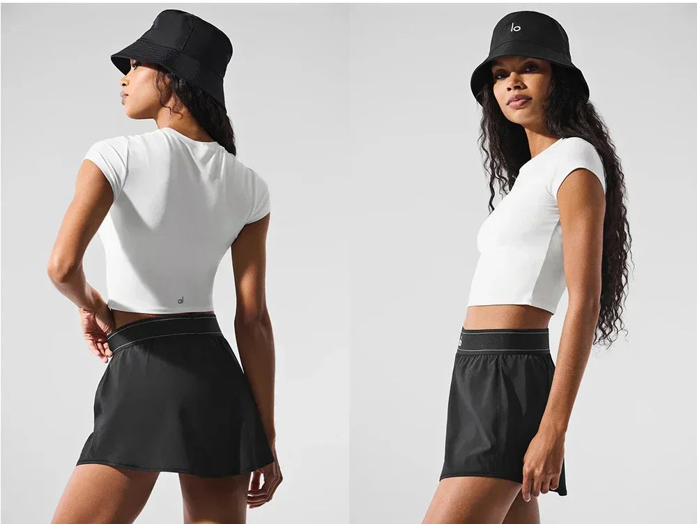 AL Yoga Pants Suit Up Trouser Sports Women's High Waisted Straight Leg Wide Pants Versatile Soft Crop Finesse Short Sleeve