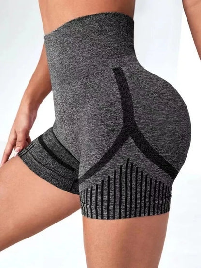 Women Yoga Shorts High Waist Workout Shorts Fitness Yoga Lift Butt Fitness Ladies Gray Yoga Gym Running Short Pants Sportswear