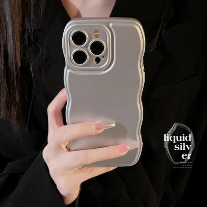 New Men Women Wave Phone Case For iPhone 12 13 14 15 16 Pro Max Shockproof Dissipate Heat Silicone Soft Cases Protective Shell