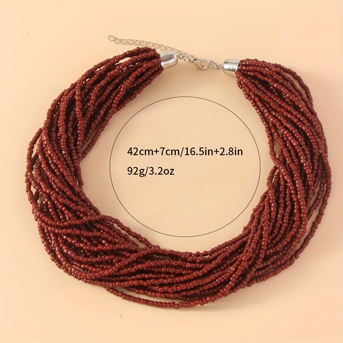 1 Pc Bohemian Fashion Sexy Elegant Multi layer Bead Necklace for Women Sweet Neck Chain Clavicle Chain Halloween Gift for Women