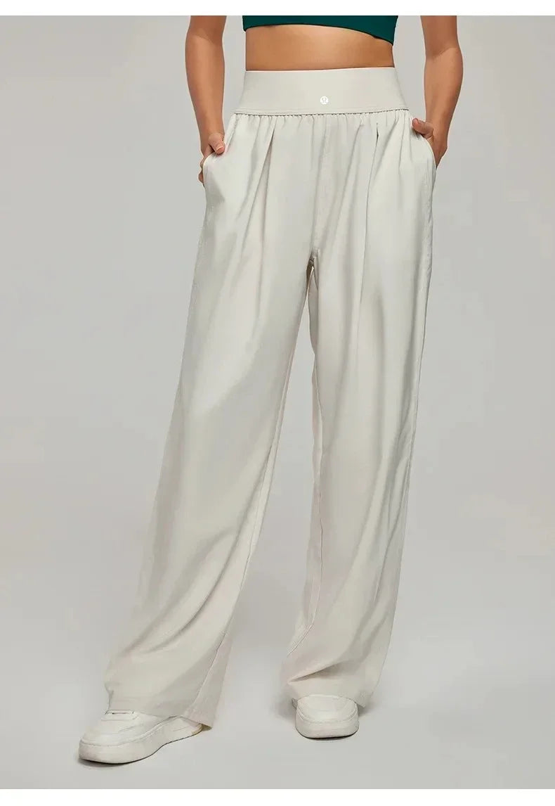 Yoga Sports Pants Women Loose Wide Leg Pants Casual High Waist Fitness Pants