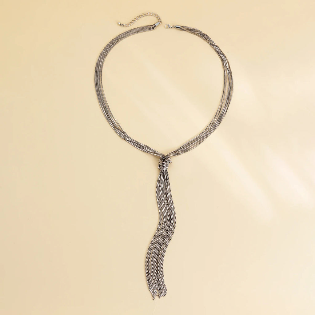 Long Chain Knotted Necklace for Women Trendy Charms Tassels Necklaces 2023 Fashion Wedding Neck Jewelry Accessories Female Girls