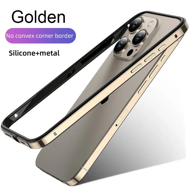Hybrid Silicone Frame Aluminum Metal Phone Cases For iPhone 16 15 Pro Max 14 13 12 Better Heat Bumper