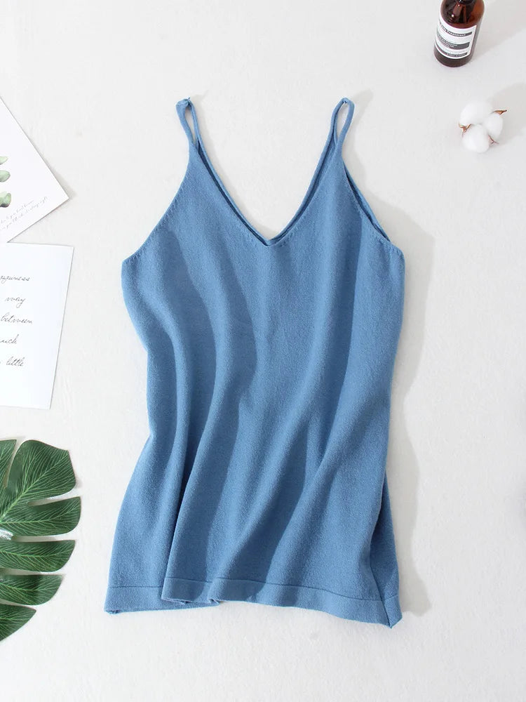 Women Knitted Top Straps Basic Summer Tank Tops For Women 2023 Camisoles T Shirts Women Tops Summer Pulovers Woman Summer Tops