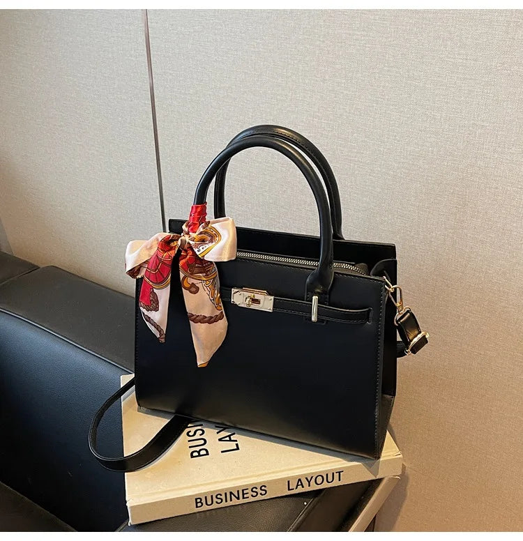 2025 New! Women's Red Tote Bag - Light Luxury, Large Capacity, Elegant Design, Versatile for Work & Party, Premium PU Leather