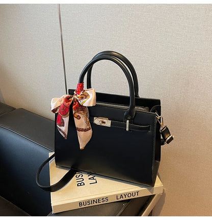 2025 New! Women's Red Tote Bag - Light Luxury, Large Capacity, Elegant Design, Versatile for Work & Party, Premium PU Leather
