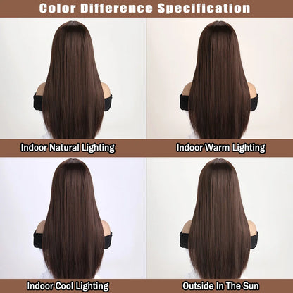 26Inch Colour Wig Long Straight Synthetic Wig for Women Fashion Wig for for Daily Halloween   Costume Party Cosplay ﻿