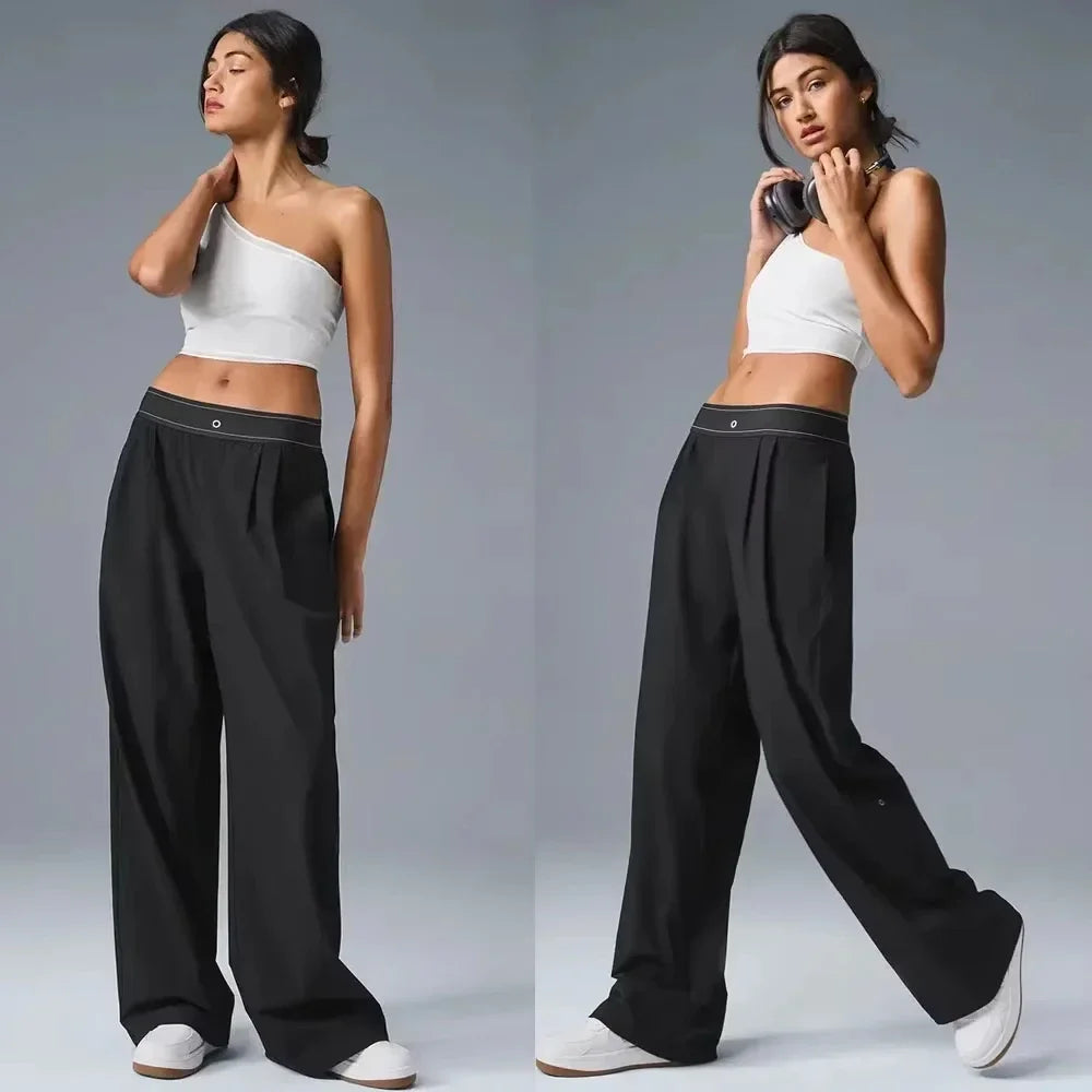 Yoga Pants Women's Sports Pants Casual Pants Breathable Classic Style Pants Outdoor Loose and Comfortable Straight Leg Pants