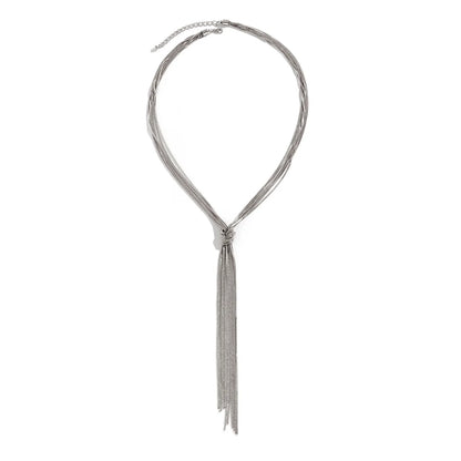 Long Chain Knotted Necklace for Women Trendy Charms Tassels Necklaces 2023 Fashion Wedding Neck Jewelry Accessories Female Girls