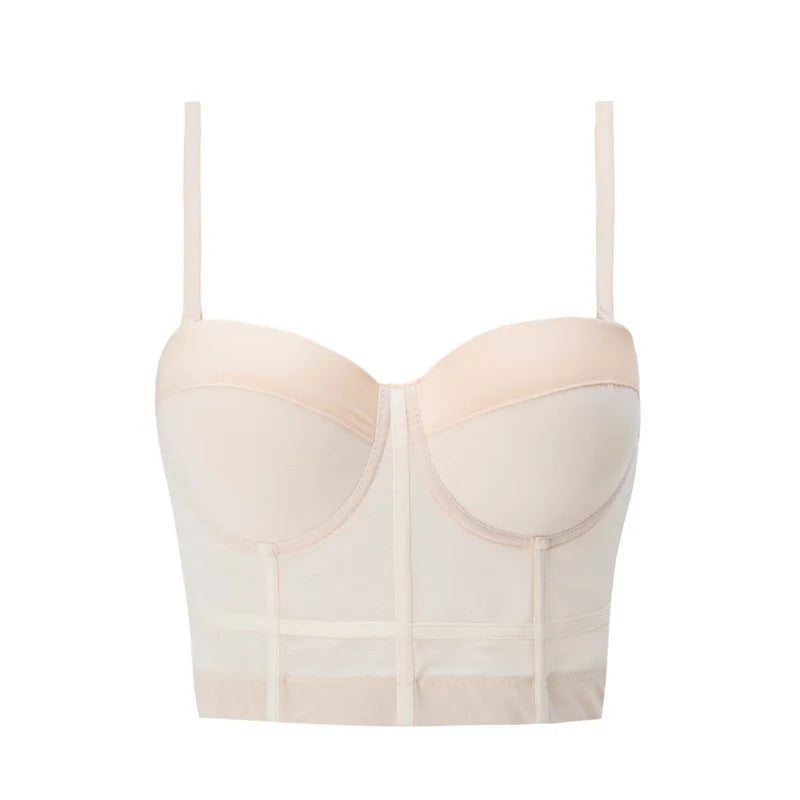 Top Women Bra Bandeau Corset Underwear Sexy Sleeveless with Chest Pad Ladies Y2K Lace Tank Tops Wrapped Vest Tube Top Cropped