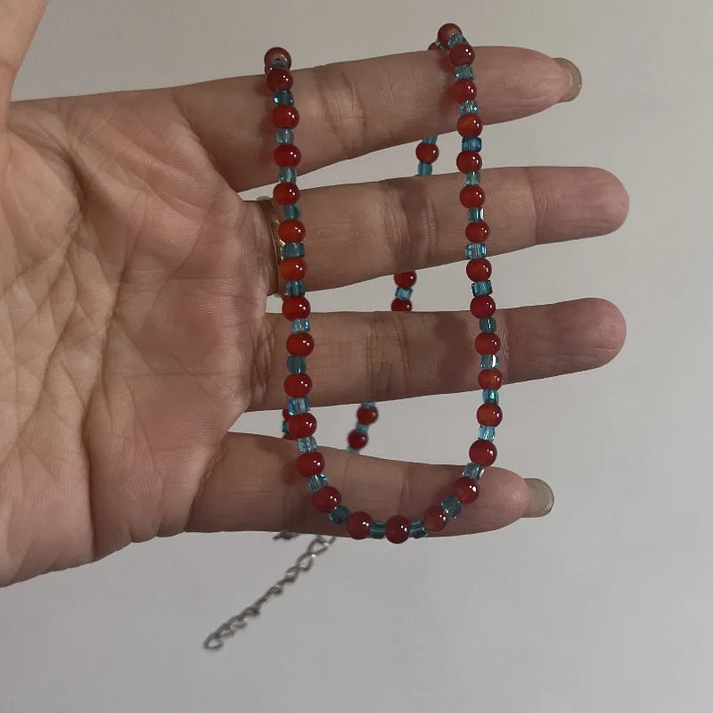 Flower Aesthetic Necklace For Women Adjustable Chain Girls Party Birthday Gift Amber Jewelry Gift Accessories Wholesale