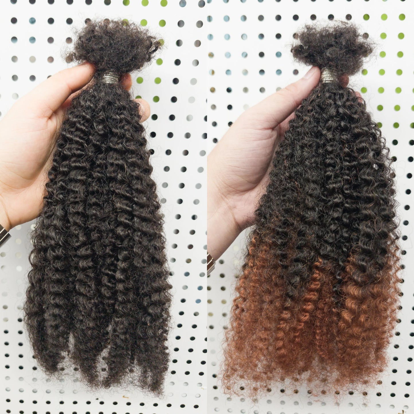 Human Hair No Weft 4C Afro Kinky Curly Virgin Brazilian Human Hair Extensions Weave Bundles Weaving for African Black Women 16"