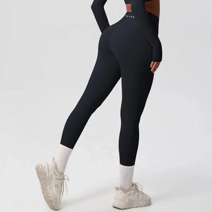 2025 Women's Alphabet Yoga Pants Double-sided High-waisted Quick-drying Fitness Wear Outdoor Running Leggings TEVEO summerr