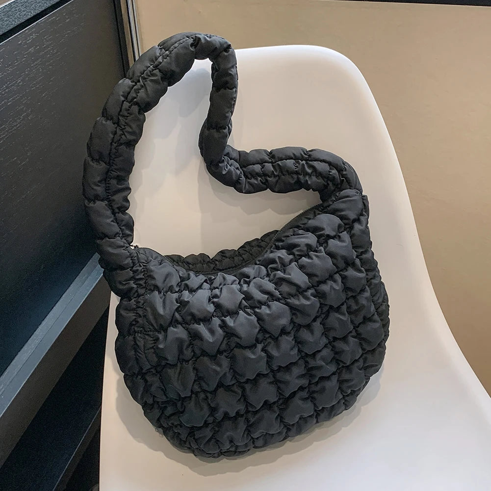 Women Crossbody Bags Quilted Pleated Ladies Shopper Bag Fashion Cloud Large Capacity Temperament Messenger Bag