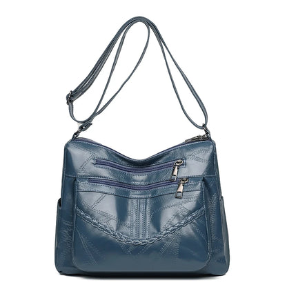 Light Women's Bags for Mom Multi-pocket Design Ladies Crossbody Shoulder Bags Vintage Pu Leather Purses and Handbags Sac A Main