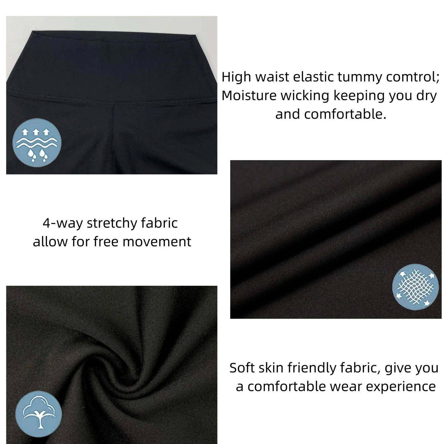 Women's High Waist Yoga Leggings Stretch Yoga Pants Tights Push Up Fitness Running Sportswear Solid Color Pants