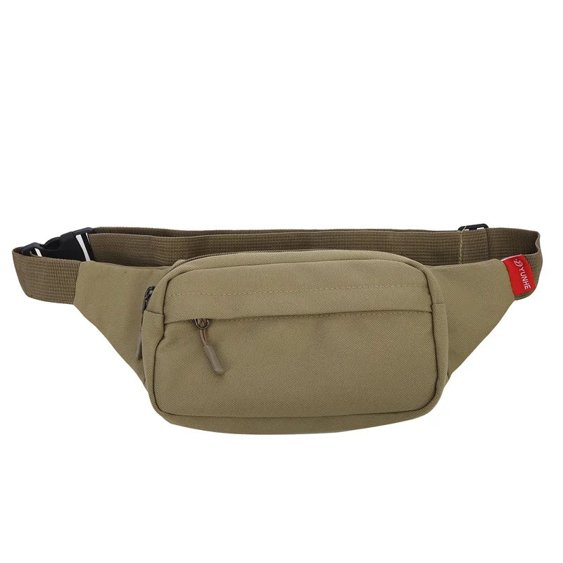 Men's and Women's Universal Models Waist Bag Fashion Crossbody Bags Sports Cell Phone Bags Solid Color Large Capacity Chest Bag