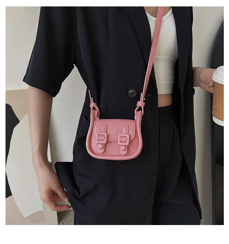 Women Bags Trendy Fashionable Retro Shoulder Bag Casual Crossbody Bag Children Messenger Bag Kids Bags for Girl Solid Wallet 가방
