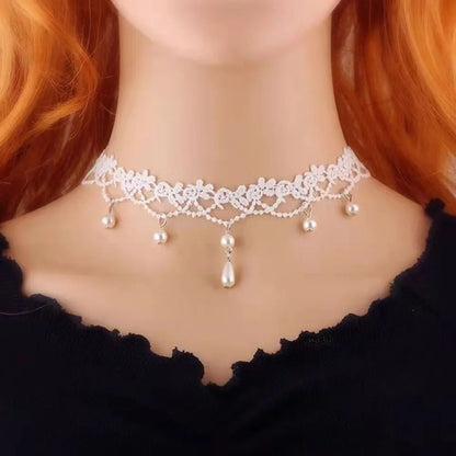 Sexy Black Lace Necklace Punk Style Personalized Lace Collar Gothic Choker Lace Clavicle Chain Wedding Party Jewelry Accessories