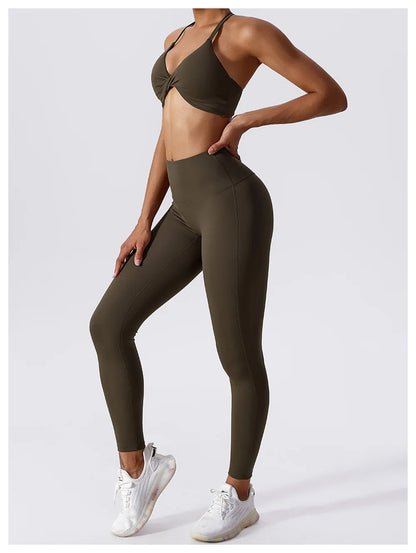 Women's Yoga Pants Nude Feeling Running Speed Dry Buttock Lifting Fitness Pants High Waist Tight Gym Push-Up Sweat Pants