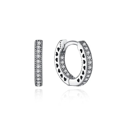 Original 925 Sterling Silver Earrings 2025 Stud Hoop Crystal Earings For Women Rose Gold Crown Heart Infinity Bee Earing Jewelry