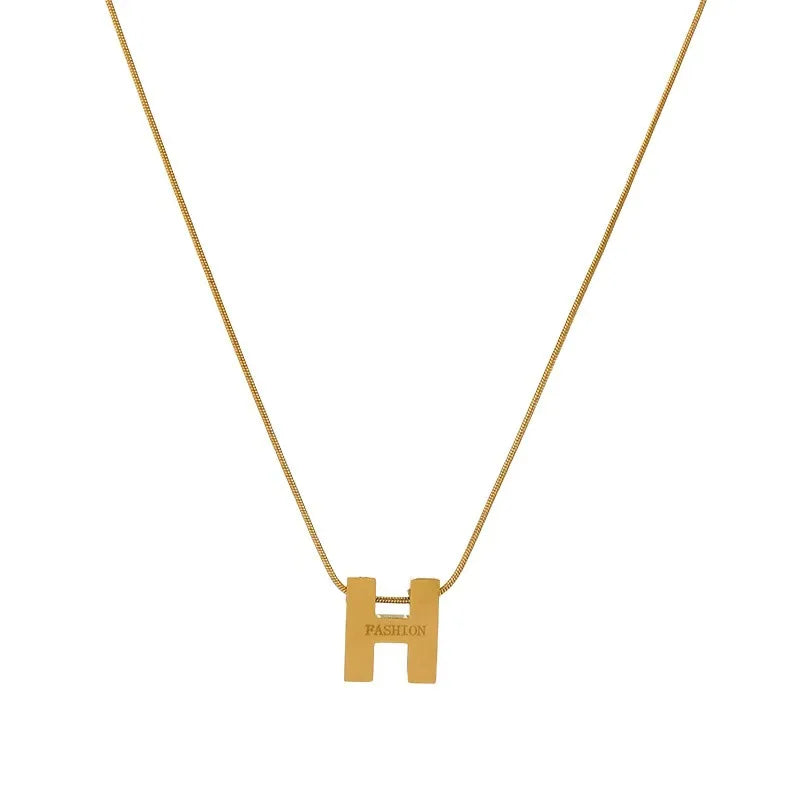 H letter necklace for women, trendy, light luxury, niche, collarbone chain, simple temperament