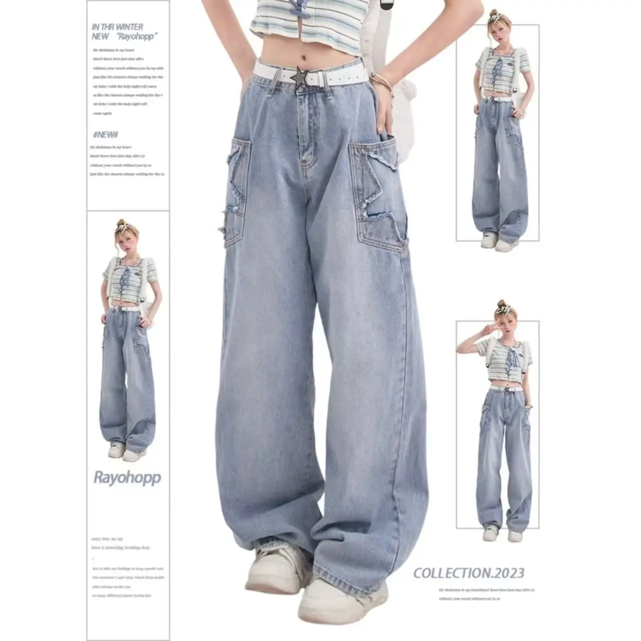 Women Clothing Black Gothic Jeans Pink Cross Y2k Oversize Loose Aesthetic Denim Trousers Harajuku Korean 2000s Jean Trashy Pants