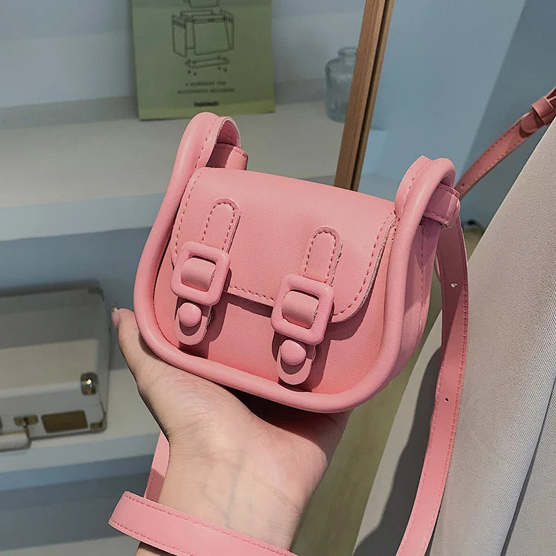Women Bags Trendy Fashionable Retro Shoulder Bag Casual Crossbody Bag Children Messenger Bag Kids Bags for Girl Solid Wallet 가방