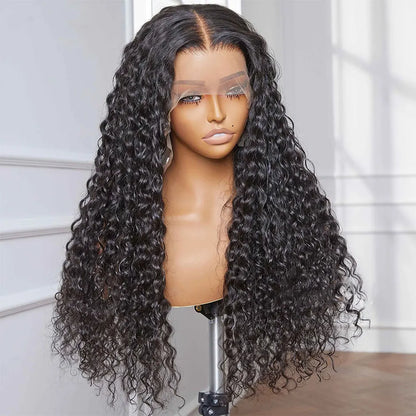 YAWAWE Hair Water Wave 13x6 HD Lace Frontal Wigs Brazilian Wigs 100% Human Hair For Women Deep Curly Wigs preplucked Precut