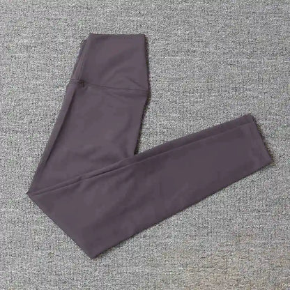 Women's High Waist Yoga Pants Nude Stretch Slim Fitness Sports Pants Peach Hip Yoga Tights