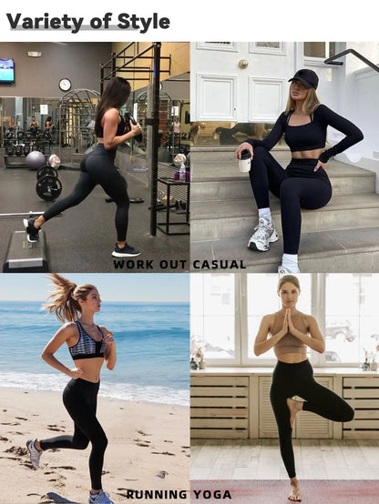 Solid Color Seamless Yoga Pants High Waist Fitness Sport Legging Women Stretchy Gym Workout Tights Running Pants
