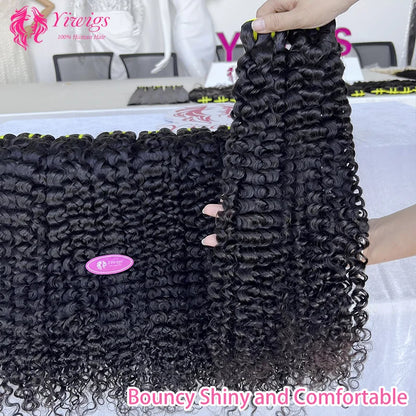 Yiwigs 12A Grade Deep Curly 100% Raw Virgin Human Hair Bundles Vietnamese Unprocesse Curly Hair Weave Extensions For Women