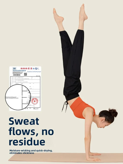 Women's Casual Loose Yoga Pants Dance Running Outdoor Sports Long Trousers Qui Dry Breathable Comfortable Sweatpants