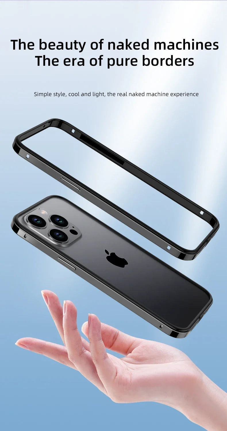 Hybrid Silicone Frame Aluminum Metal Phone Cases For iPhone 16 15 Pro Max 14 13 12 Better Heat Bumper