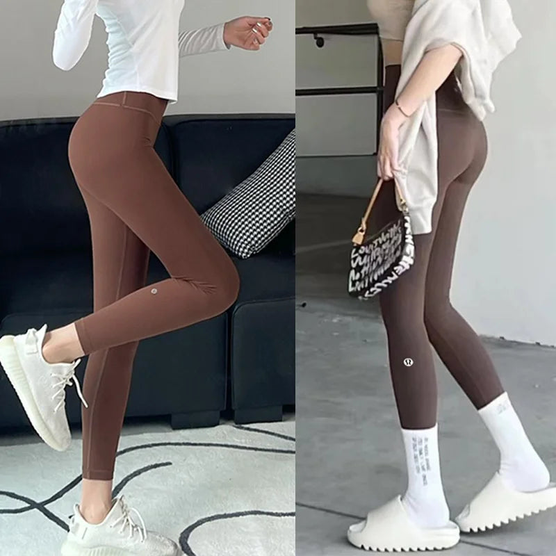 Yoga Pants No Embarrassment Line Sports Fitness Pants Tight Peach Lift Hip High Waist Nude Yoga Leggings