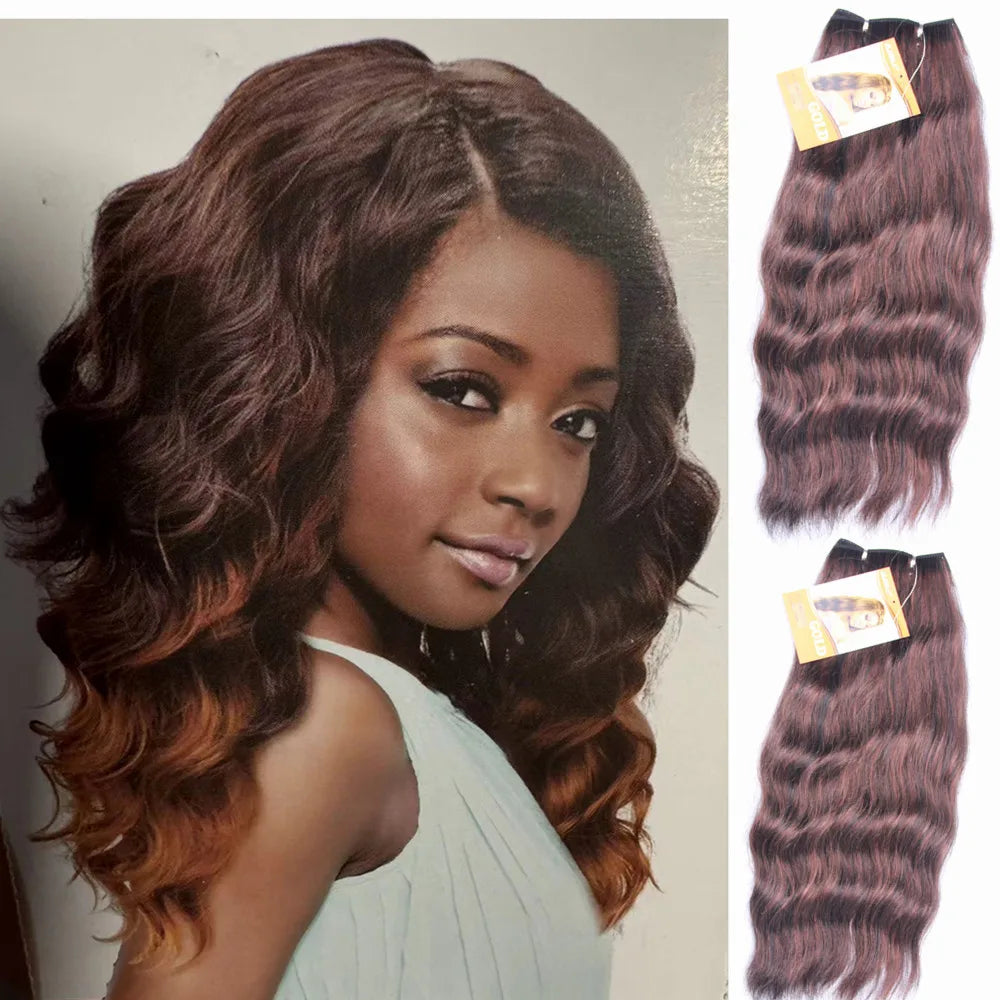 Synthetic Curly Hair Bundles Water Wave Hair Weave Hair Extensions High Quality Weaving heat Temperature Hair