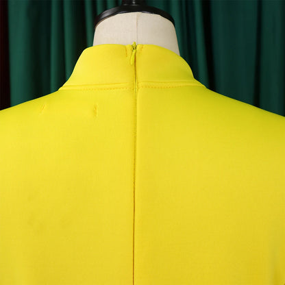 Elegant Dresses for Women Bow Collar Full Sleeve High Waisted A Line Mid Calf Luxury Female Birthday Party Dinner Vestidos Mujer